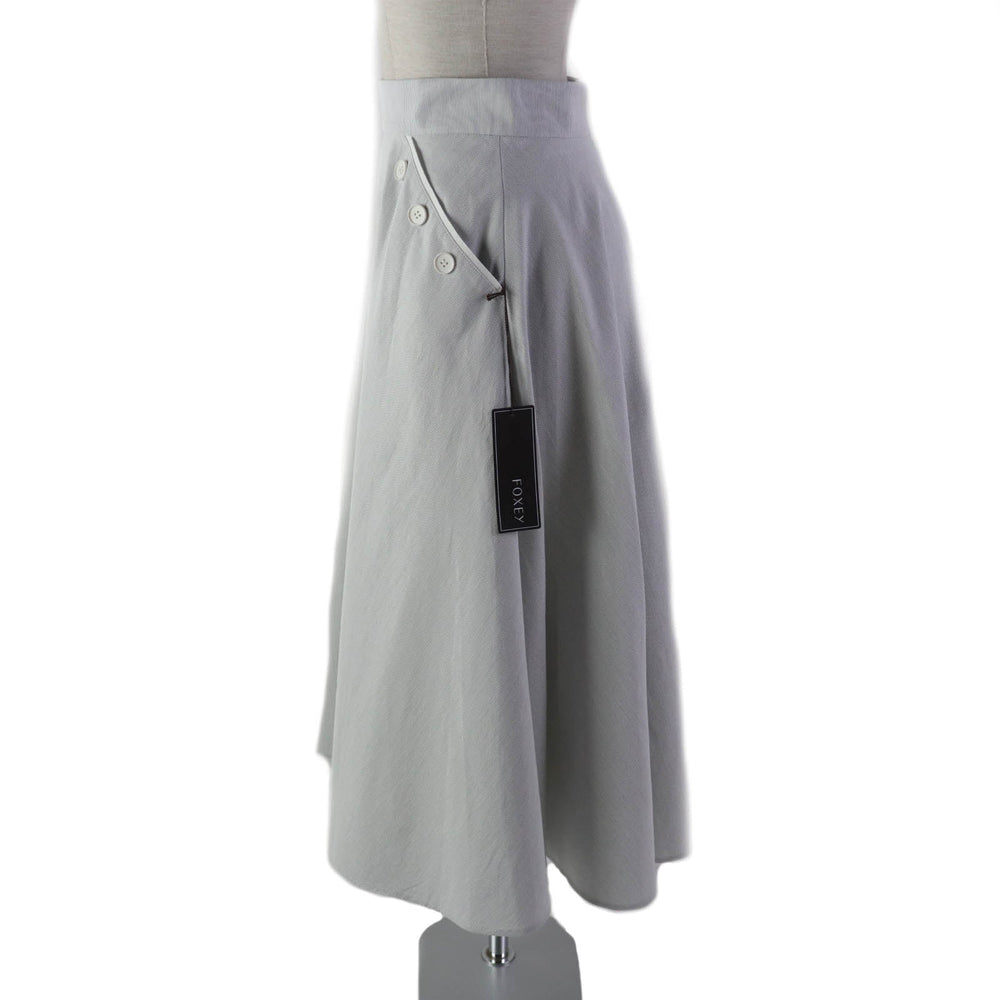 FOXEY flare skirt 43453 Outer: 100% cotton, Lining: 100% cupra, Part: 100% rayon, Part: 100% cotton Light gray JURA Women 38 Used Authentic