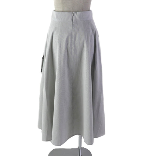 FOXEY flare skirt 43453 Outer: 100% cotton, Lining: 100% cupra, Part: 100% rayon, Part: 100% cotton Light gray JURA Women 38 Used Authentic