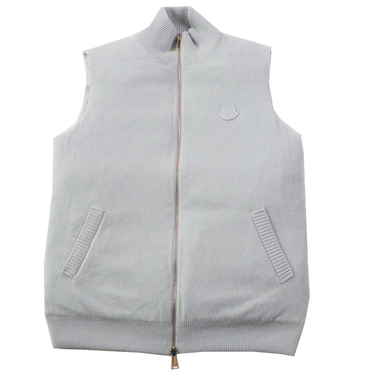 MONCLER Down vest wool Light gray GILET mens M Used Authentic