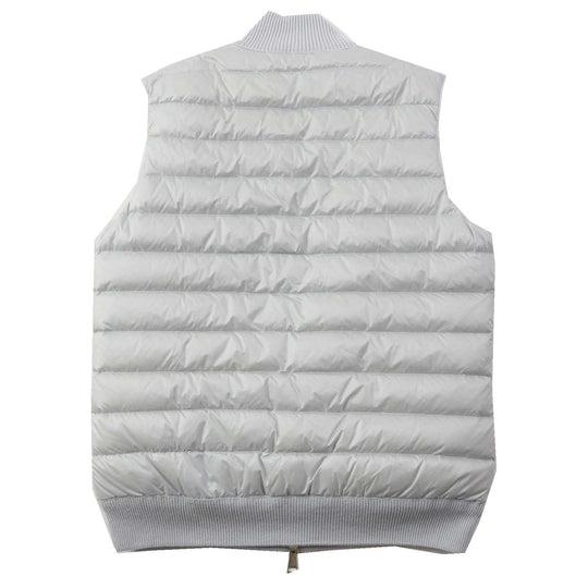 MONCLER Down vest wool Light gray GILET mens M Used Authentic