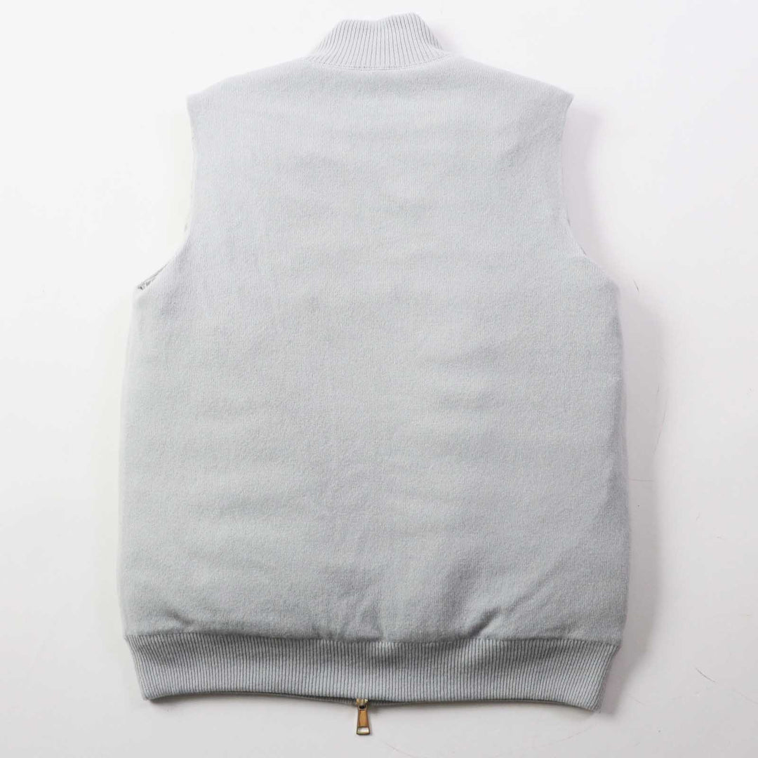 MONCLER Down vest wool Light gray GILET mens M Used Authentic