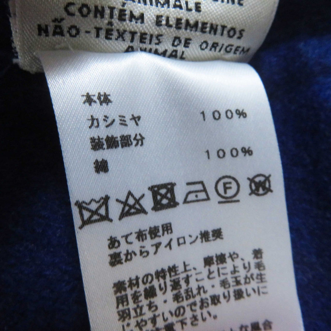HERMES coat Main: 100% cashmere, Part: 100% cotton blue Women 34 Used Authentic