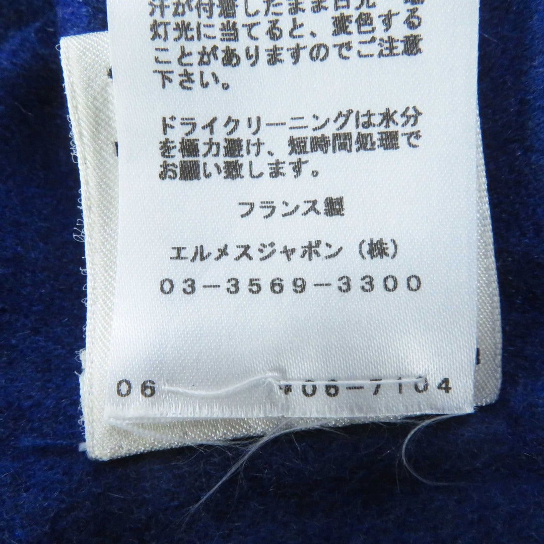 HERMES coat Main: 100% cashmere, Part: 100% cotton blue Women 34 Used Authentic
