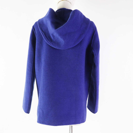 HERMES coat Main: 100% cashmere, Part: 100% cotton blue Women 34 Used Authentic