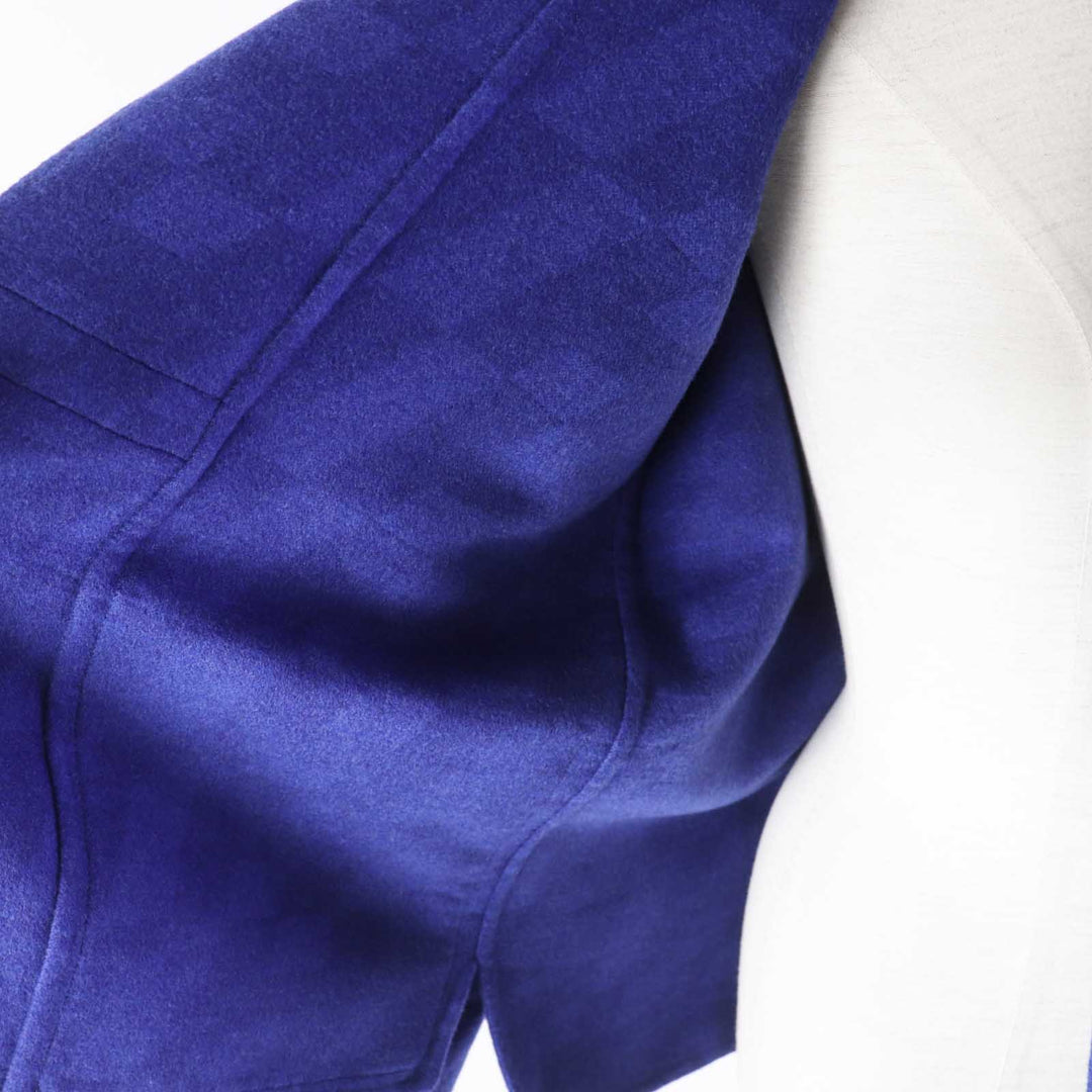 HERMES coat Main: 100% cashmere, Part: 100% cotton blue Women 34 Used Authentic