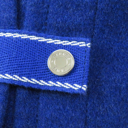 HERMES coat Main: 100% cashmere, Part: 100% cotton blue Women 34 Used Authentic