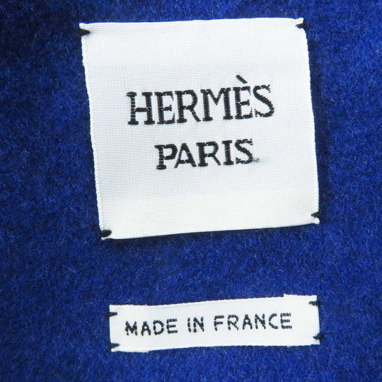 HERMES coat Main: 100% cashmere, Part: 100% cotton blue Women 34 Used Authentic