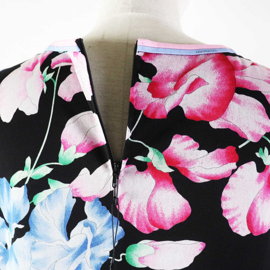 LEONARD FASHION one piece 0170324 Outer: 65% acetate, Outer: 35% polyester, Lining: 65% acetate, Lining: 35% polyester black multi Women 34 Used Authentic
