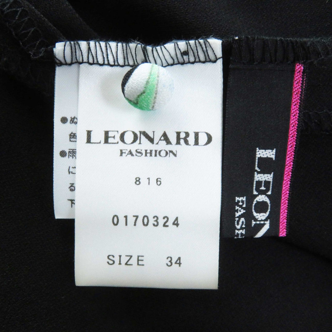 LEONARD FASHION one piece 0170324 Outer: 65% acetate, Outer: 35% polyester, Lining: 65% acetate, Lining: 35% polyester black multi Women 34 Used Authentic