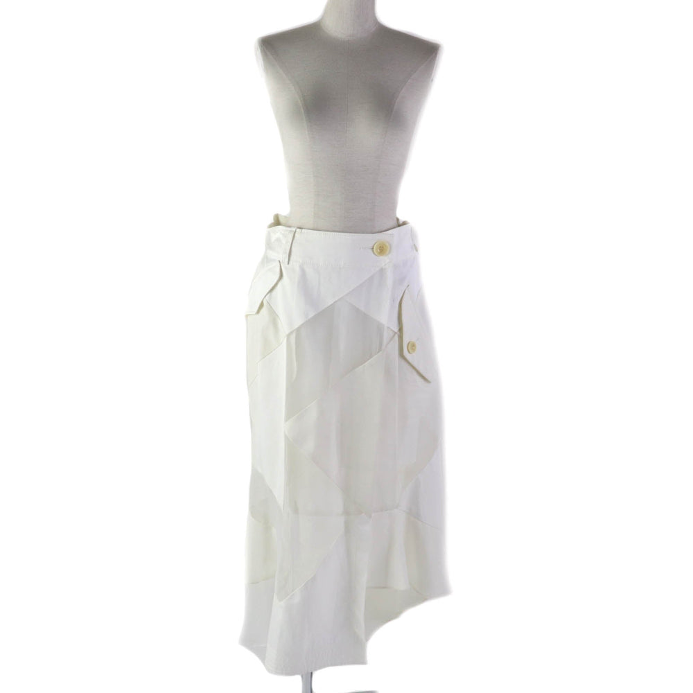 Sacai Wrap skirt 21-05418 cotton white Hank Willis Thomas Solid Mix Skirt 2
