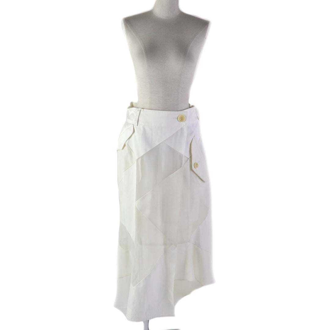 Sacai Wrap skirt 21-05418 cotton white Hank Willis Thomas Solid Mix Skirt 2