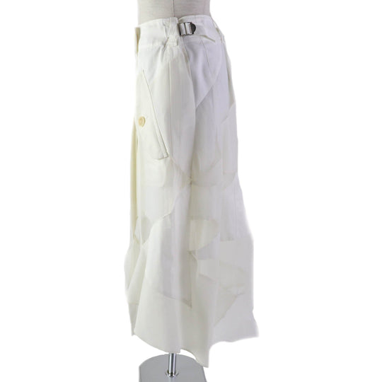 Sacai Wrap skirt 21-05418 cotton white Hank Willis Thomas Solid Mix Skirt 2