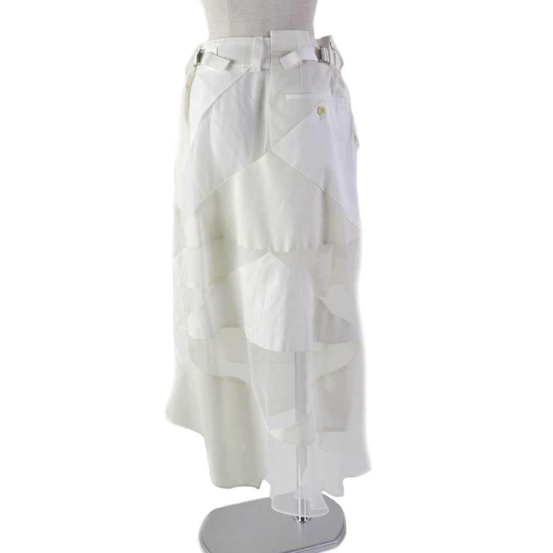 Sacai Wrap skirt 21-05418 cotton white Hank Willis Thomas Solid Mix Skirt 2