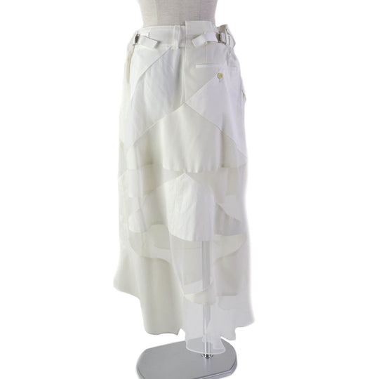 Sacai Wrap skirt 21-05418 cotton white Hank Willis Thomas Solid Mix Skirt 2
