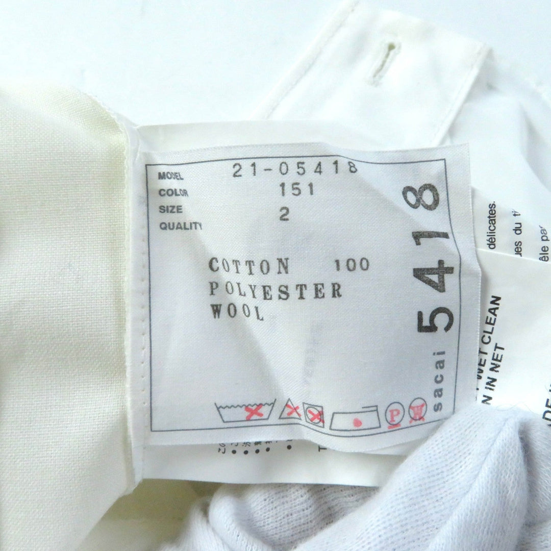 Sacai Wrap skirt 21-05418 cotton white Hank Willis Thomas Solid Mix Skirt 2