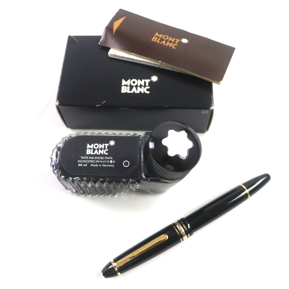 MONTBLANC fountain pen Pen point: K14 Black gold Meisterstuck No.146 mens Used Authentic