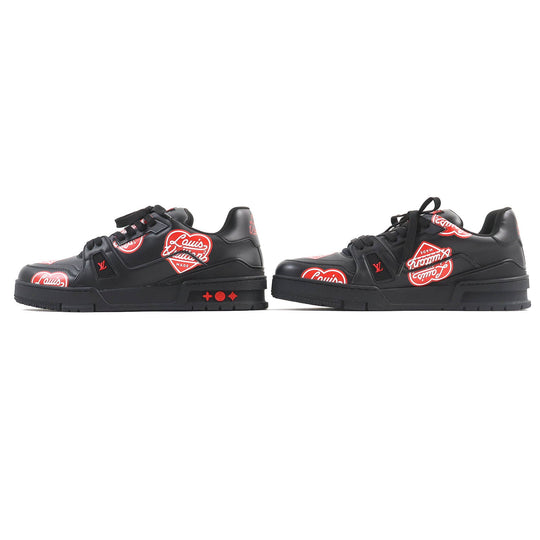 LOUIS VUITTON sneakers leather Two-tone (black) LV trainer line 7 1/2