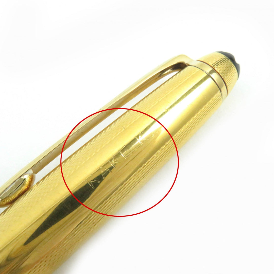 MONTBLANC fountain pen Gold plated, nib: K18 gold Meisterstck Solitaire mens Used Authentic