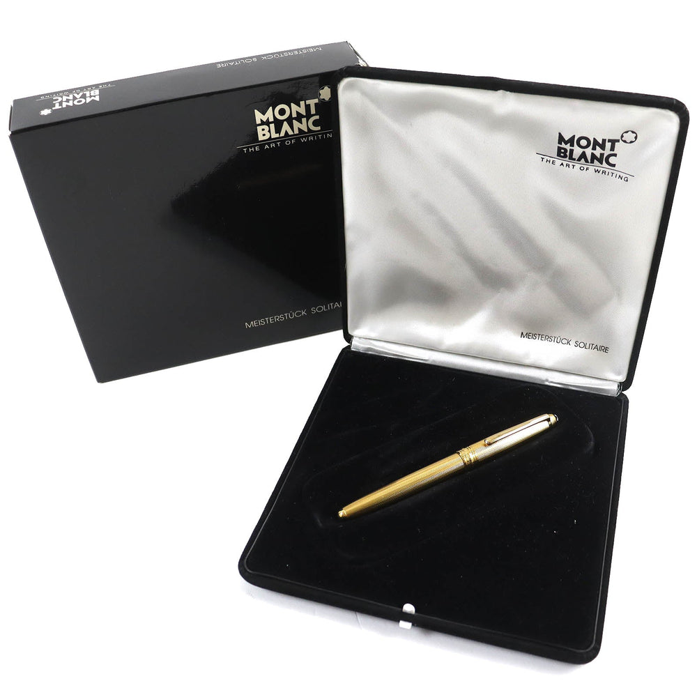 MONTBLANC fountain pen Gold plated, nib: K18 gold Meisterstck Solitaire mens Used Authentic
