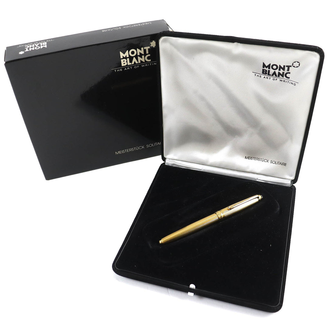 MONTBLANC fountain pen Gold plated, nib: K18 gold Meisterstck Solitaire mens Used Authentic