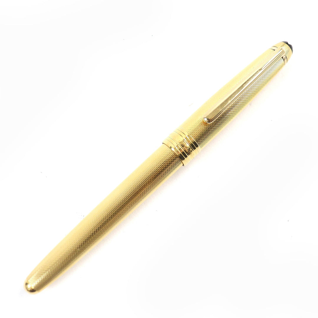MONTBLANC fountain pen Gold plated, nib: K18 gold Meisterstck Solitaire mens Used Authentic