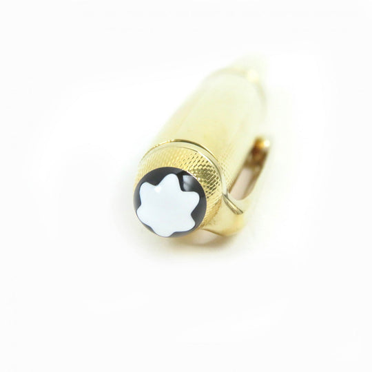 MONTBLANC fountain pen Gold plated, nib: K18 gold Meisterstck Solitaire mens Used Authentic