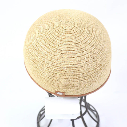 HERMES Casquette Main: Hemp Part: Leather Lining: 36% cotton, 34% rayon, 30% silk natural Garance Women Used Authentic