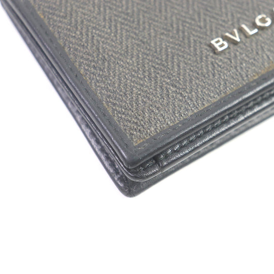BVLGARI Card Case 32588 Main: Leather PVC, Main: Charcoal type Weekend mens Used Authentic