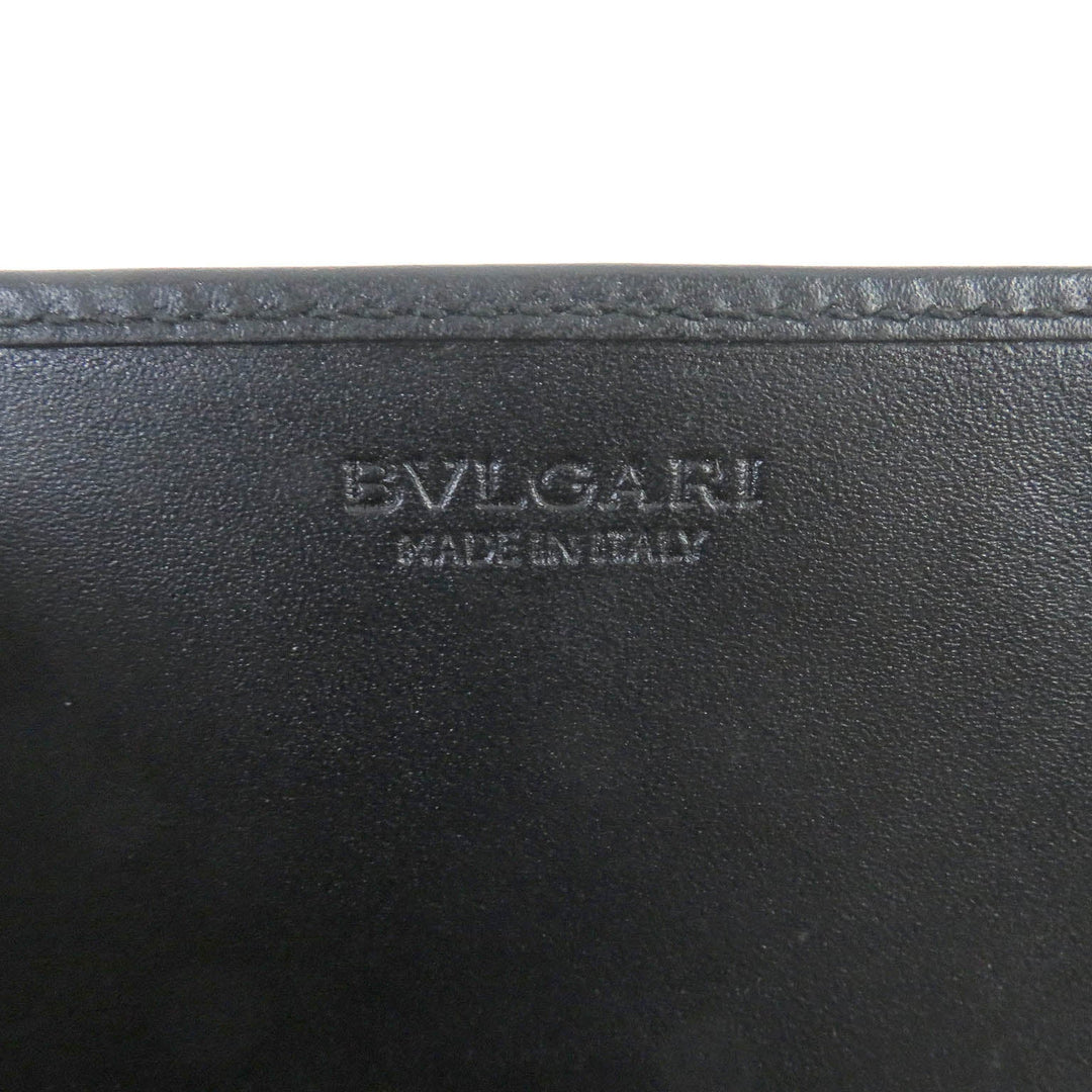 BVLGARI Card Case 32588 Main: Leather PVC, Main: Charcoal type Weekend mens Used Authentic