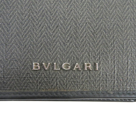 BVLGARI Card Case 32588 Main: Leather PVC, Main: Charcoal type Weekend mens Used Authentic