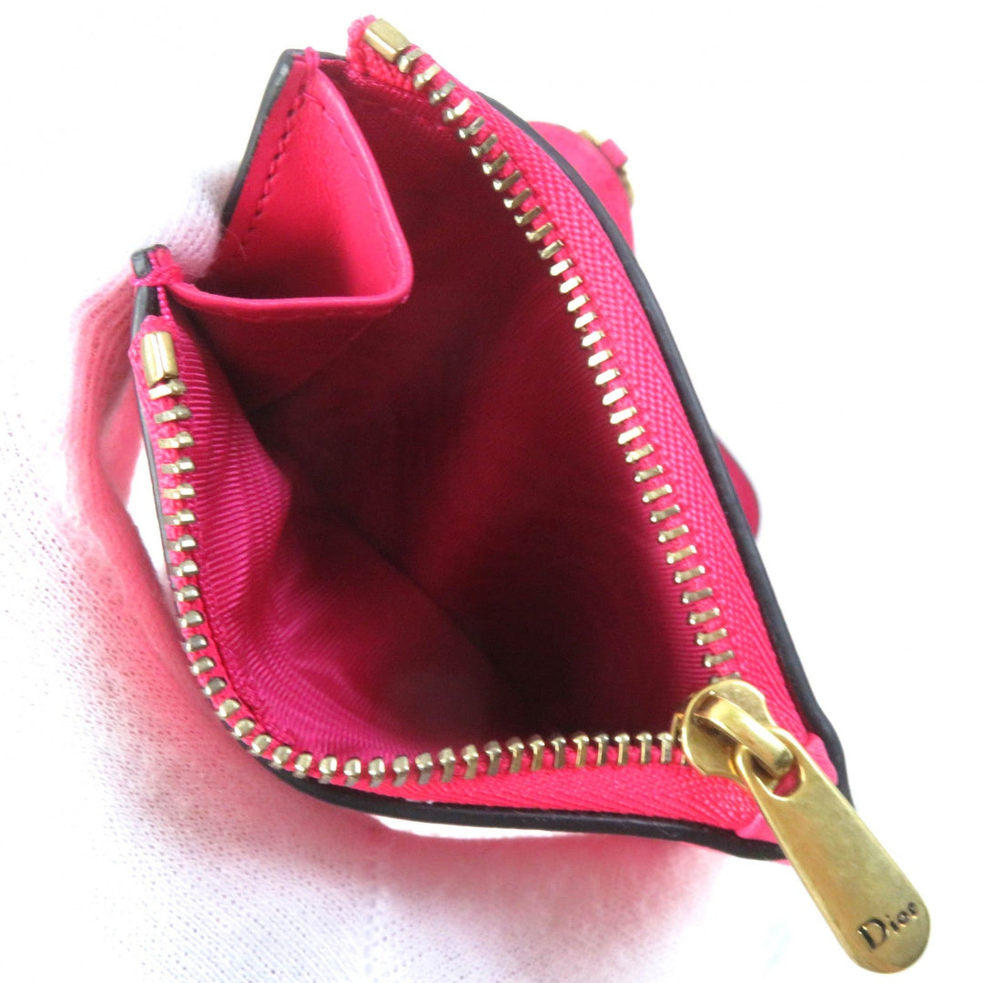 Christian Dior Tri-fold wallet S5652CCEH Main: Leather Red pink Saddle Lotus Wallet Women Used Authentic