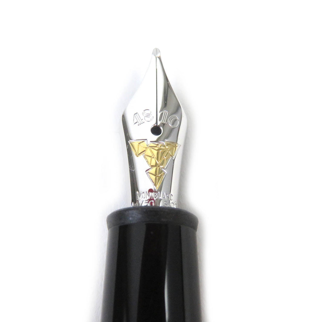 MONTBLANC fountain pen MB118078 Nib: K18 Silver black Meisterstck Due Geometry Classic mens Used Authentic