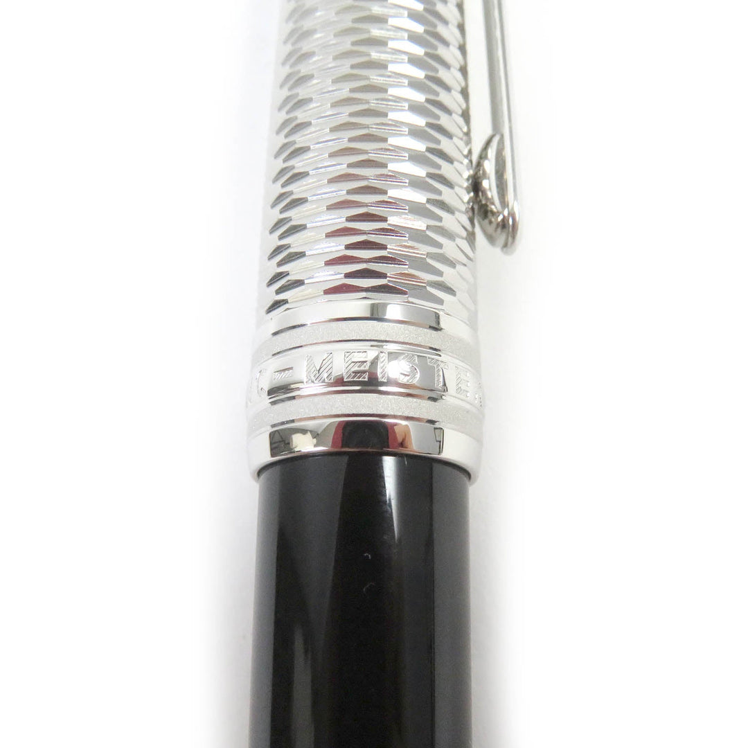 MONTBLANC fountain pen MB118078 Nib: K18 Silver black Meisterstck Due Geometry Classic mens Used Authentic