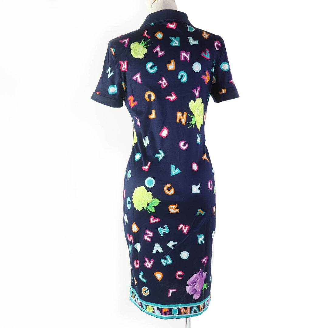 LEONARD FASHION one piece 0330120 Main: 100% cotton Navy Women M Used Authentic