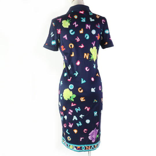 LEONARD FASHION one piece 0330120 Main: 100% cotton Navy Women M Used Authentic