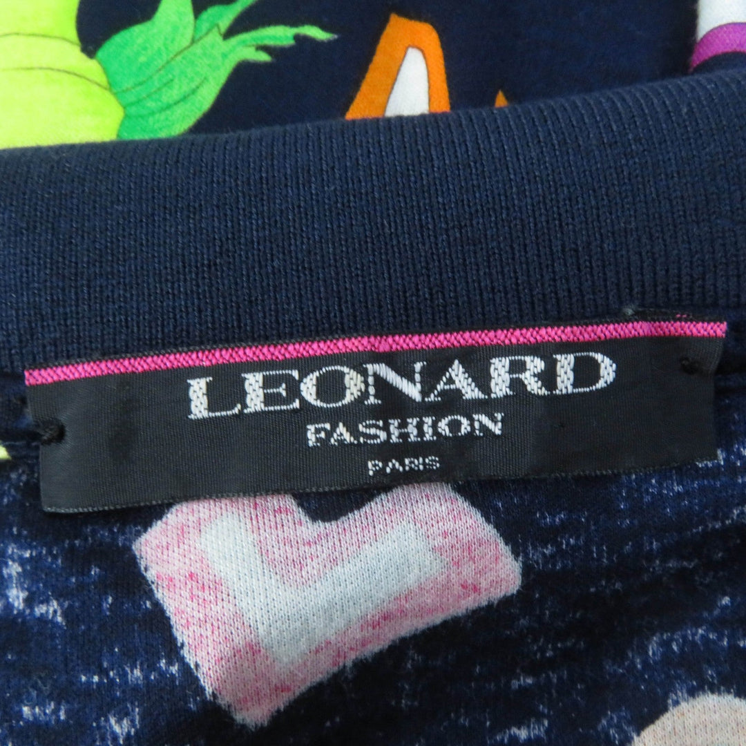 LEONARD FASHION one piece 0330120 Main: 100% cotton Navy Women M Used Authentic
