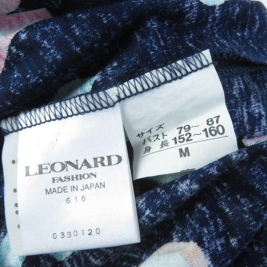 LEONARD FASHION one piece 0330120 Main: 100% cotton Navy Women M Used Authentic