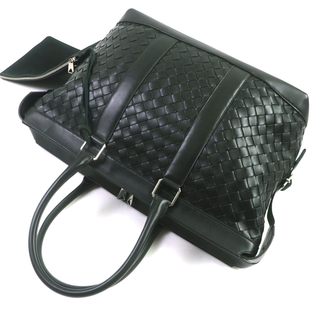 BOTTEGAVENETA Tote Bag 667275 leather Dark green INTRECCIATO mens Used Authentic