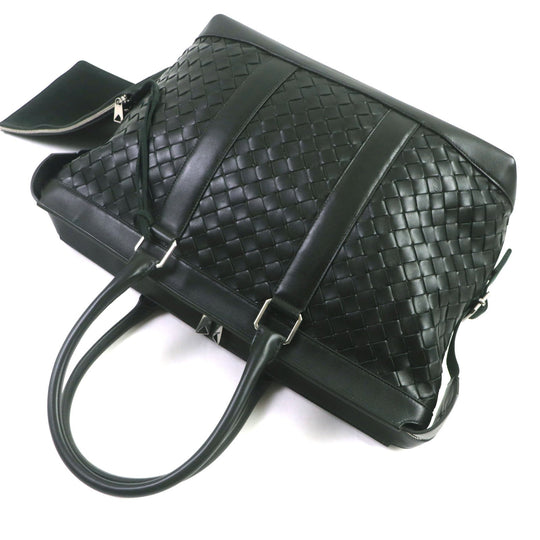 BOTTEGAVENETA Tote Bag 667275 leather Dark green INTRECCIATO mens Used Authentic