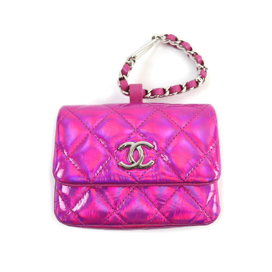 CHANEL Pouch H43HHUU7 Main: Patent leather Neon pink Years Gift 2023 Women Used Authentic
