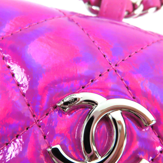 CHANEL Pouch H43HHUU7 Main: Patent leather Neon pink Years Gift 2023 Women Used Authentic