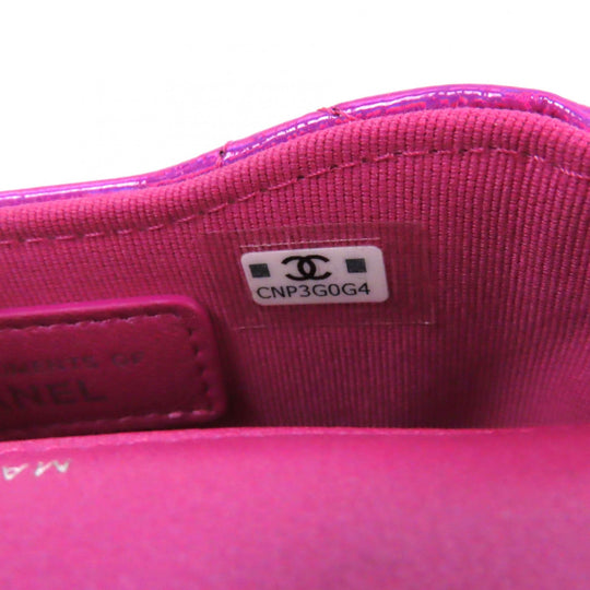 CHANEL Pouch H43HHUU7 Main: Patent leather Neon pink Years Gift 2023 Women Used Authentic