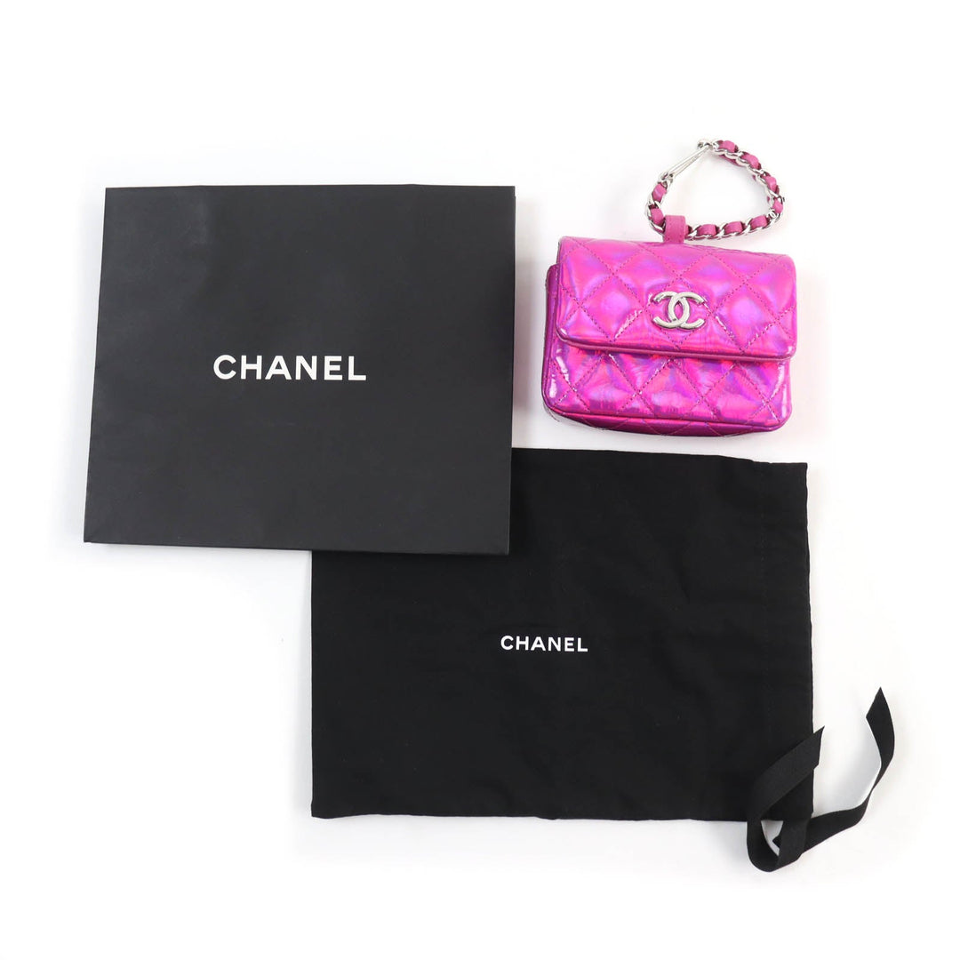 CHANEL Pouch H43HHUU7 Main: Patent leather Neon pink Years Gift 2023 Women Used Authentic