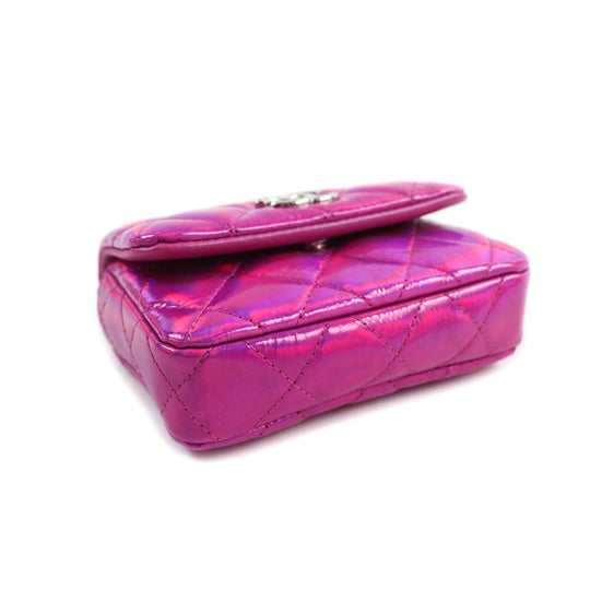CHANEL Pouch H43HHUU7 Main: Patent leather Neon pink Years Gift 2023 Women Used Authentic