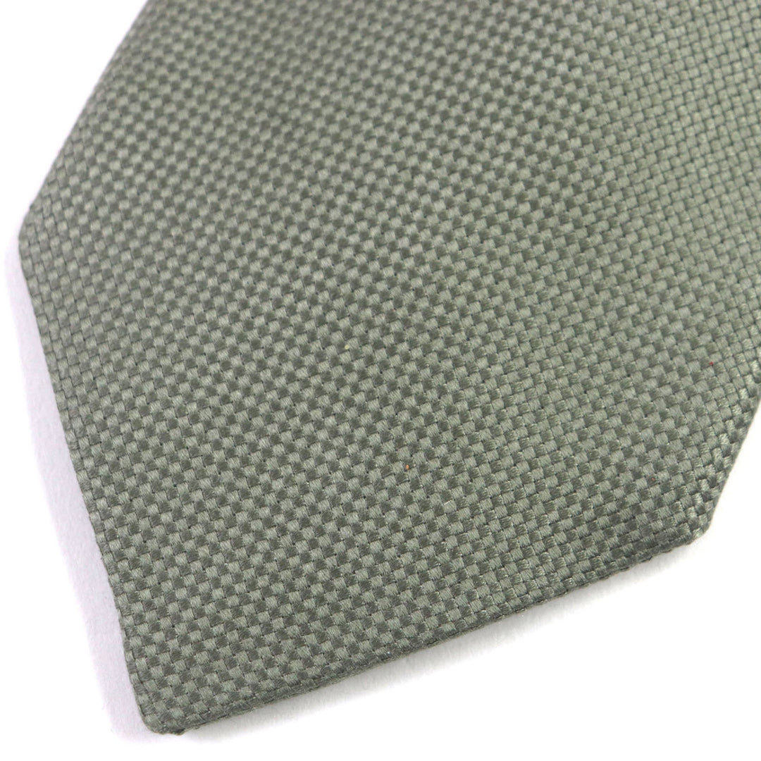 HERMES tie Main: 100% silk khaki mens Used Authentic