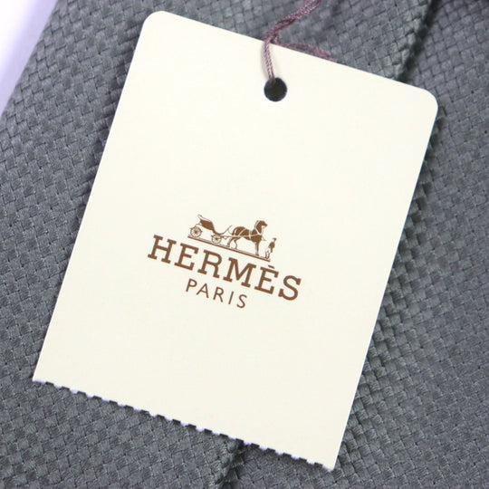 HERMES tie Main: 100% silk khaki mens Used Authentic