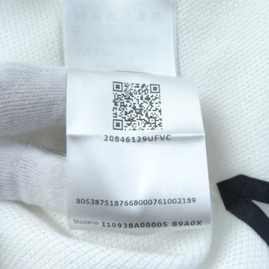 MONCLER Short sleeve polo shirt Main: 100% cotton, Part: 100% cotton White navy Stainless Steel POLO Women M Used Authentic