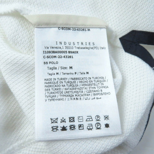 MONCLER Short sleeve polo shirt Main: 100% cotton, Part: 100% cotton White navy Stainless Steel POLO Women M Used Authentic