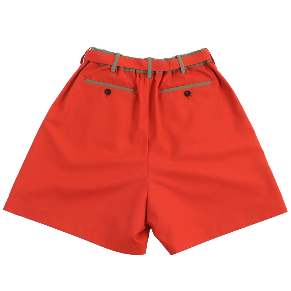 Sacai Shorts 22-02814M Outer: 70% polyester, Outer: 30% wool, Lining: 100% polyester, Part: 100% polyester, Part: 70% polyester Orange mens 2 Used Authentic