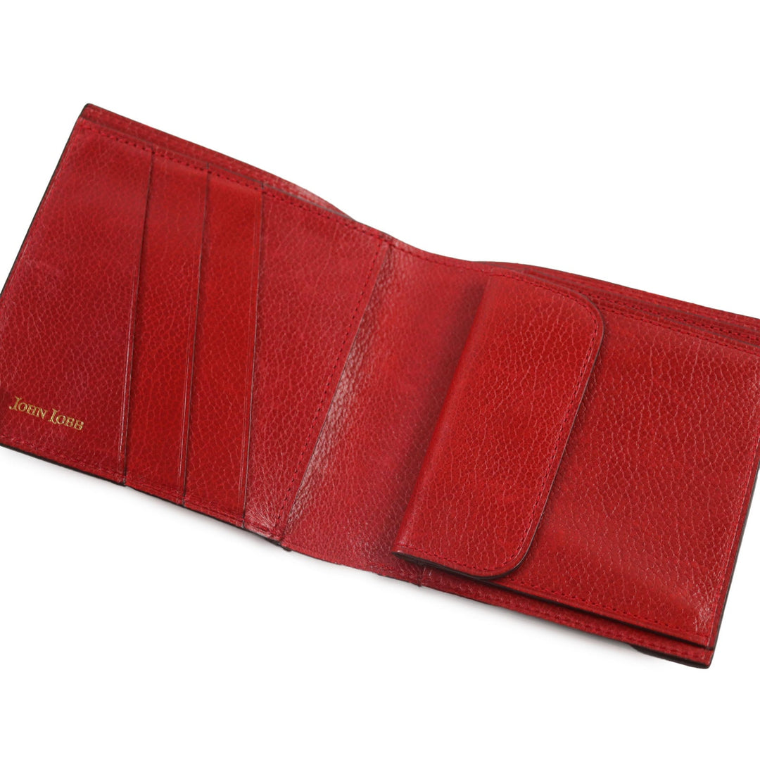 John Lobb Bifold Wallet Main: Leather Red mens Used Authentic